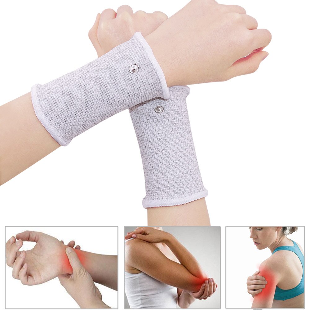 TENS EMS – gants électriques à électrodes, en Fiber d&#39;argent conductrice pour le Massage du corps, coussinets de thérapie physique saine