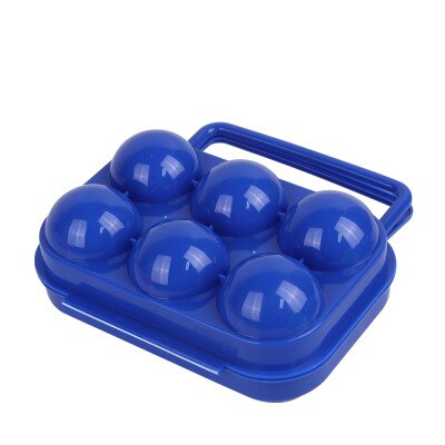 6 Grids Egg Holder Box Kitchen Storage Box Egg Carrier For Outdoor Camping Hiking Picnic: Blue