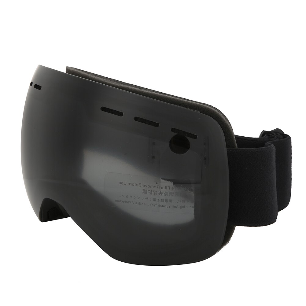 Vuxna unisex utomhus dubbla lager anti-imma skidglasögon bred synvinkel anti-vindskydd klätterglasögon: Svart
