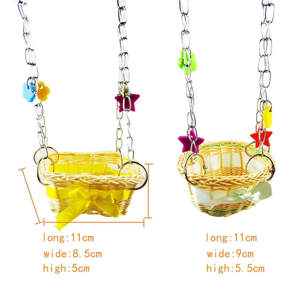 Pet Bird Parrot giocattoli per maglieria a mano uccello pappagallo letto Sling Chain amaca giocattoli gabbia pendente Decor per arrampicata e mordere
