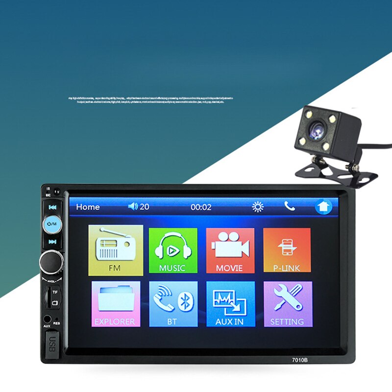 MP5 Player 7 Inch HD TFT Car MP5 Player Bluetooth Handsfree Car MP5 Card Machine 7010B Reversing