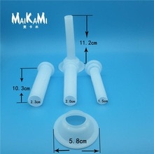 3 stk/sæt kødkværn pølsefylderør diy pølsemaskine kanter dyser med 1pc 5.7cm bund køkkenredskaber