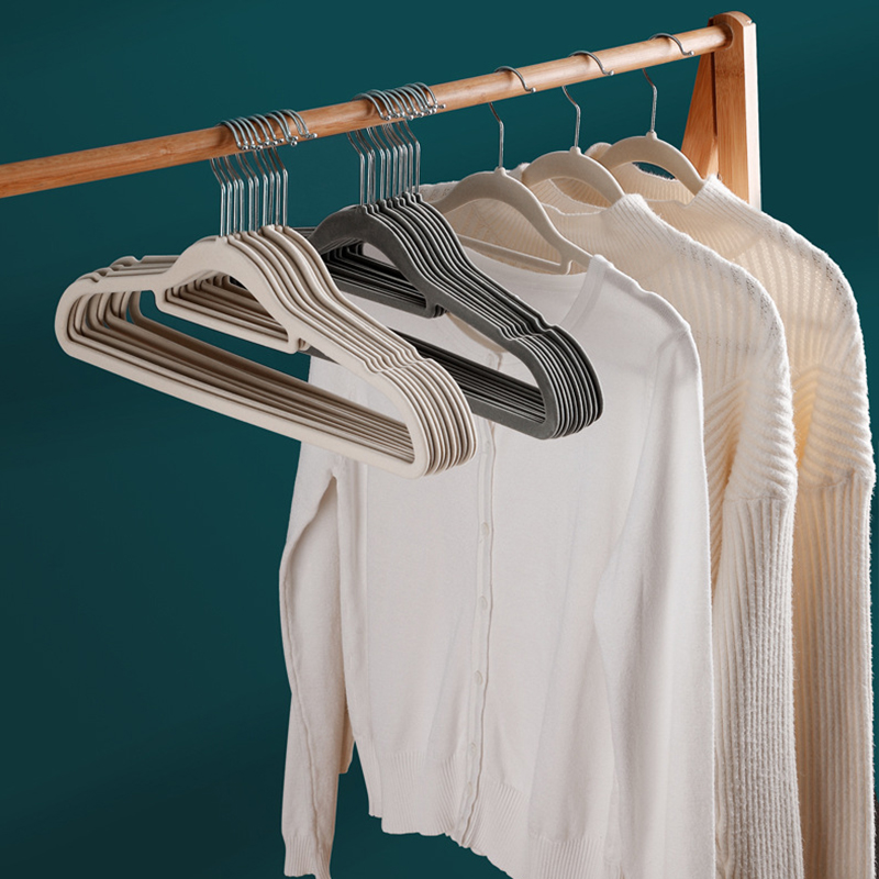 Cintre floqué pour vêtements, 10 pièces, cintre Semi-circulaire, antidérapant, épaule large, organisateur suspendu sans couture, Anti-déformation