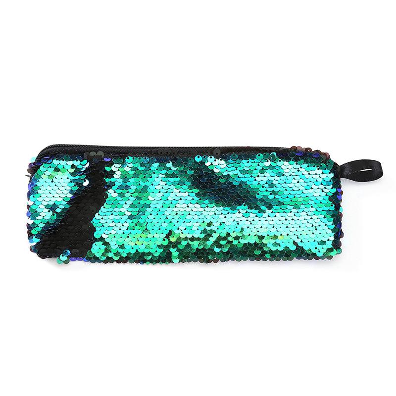 Colorful Pencil Case Reversible Sequin School Supplies Stationery Cute Pencil Box Pencilcase School Tools Pencil Cases: Blue