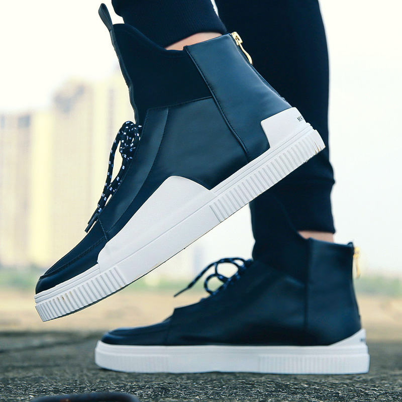 Baidly höst/vinter high top herr sneaker fritidsskor herr läder skor hip hop herr boots skor chaussure homme