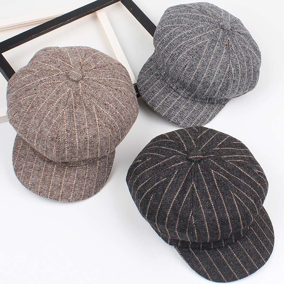 artiste peintre chapeaux rétro gavroche casquette automne hiver octogonale casquettes pour femmes hommes femme mâle Vintage