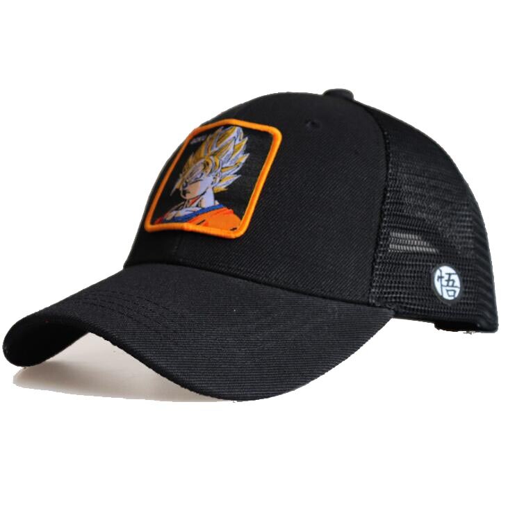 Sombrero de malla Z de dibujos animados, geniales, Goku, Vegetto, Lunch, Saiyan, sombreros de béisbol, gorra de mujer, Unisex: D19