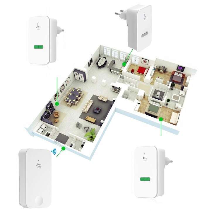 Xiaomi linptech linbell self-powered wireless doorbell G4L BATTERY-FREE Long-distance alert pager with 36 Chimes [ EU Plug ]