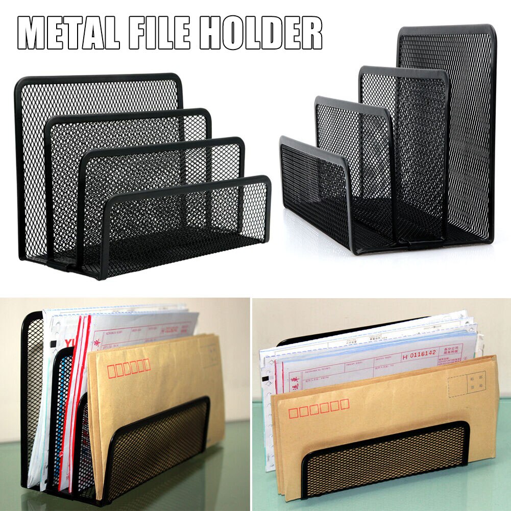 Sort mesh brev sorterer post dokumentbakke skrivebord kontor arkivholder multifunktionel arkivholder