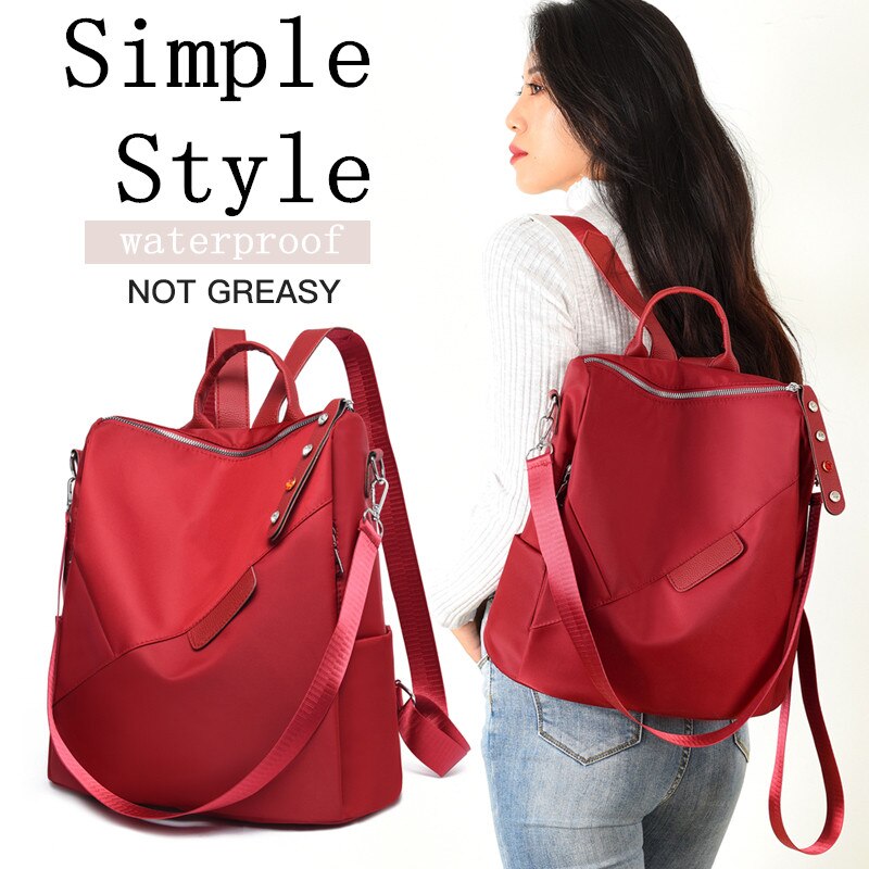 Zaino Oxford classico da donna per ragazze borsa a tracolla impermeabile stile Preppy borsa da scuola Casual da donna di grande capacità