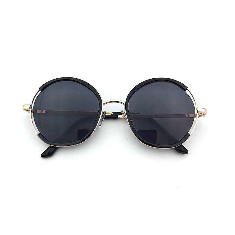 låve solbriller fjøs rund innfatning solbriller takrenne og jenter metallbriller baby solbriller uv-beskyttelse: Svart