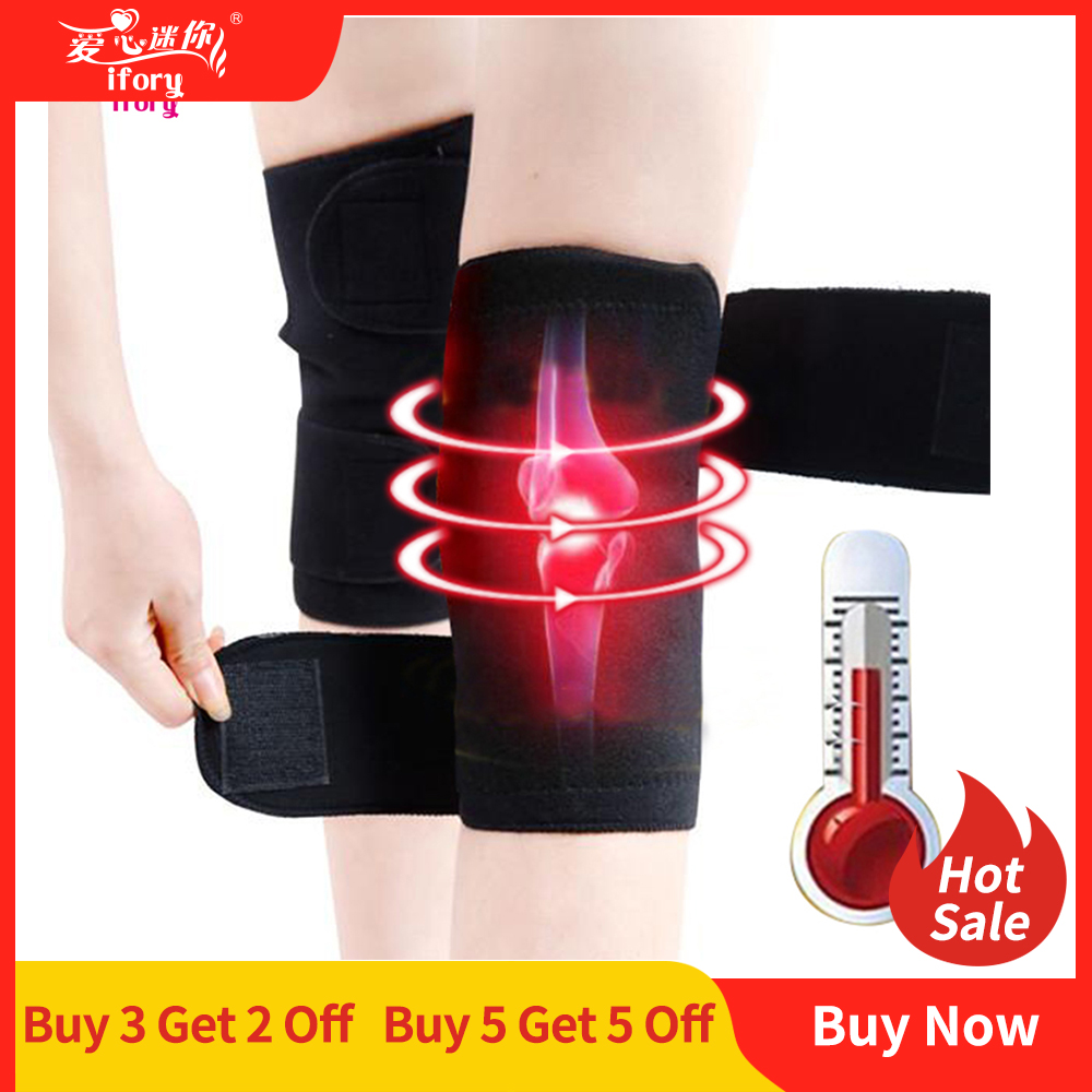 Ifory 1 Paar Gezondheidszorg Toermalijn Zelf Verwarming Knie Pad Magnetische Therapie Ondersteuning Verstelbare Knie Massager Verlichten Been Pijn