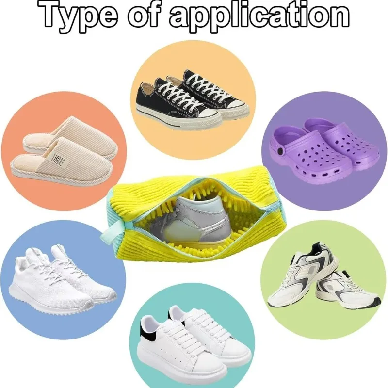 6-1pcs Washing Machine Shoe Bag for Sneakers Cleaning Slippers Washing Machine Cover Shoe Laundry Bag Soft Bristle Clean Brush