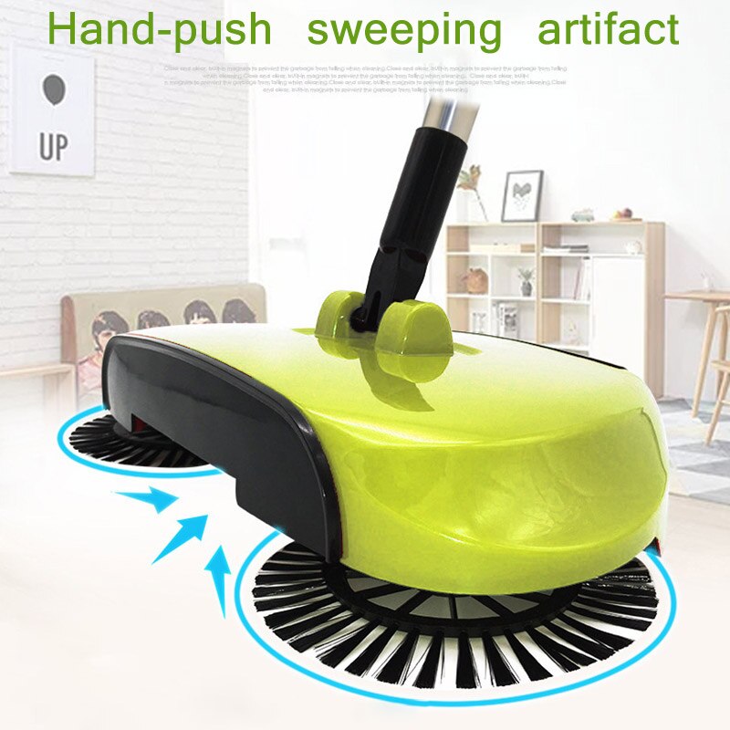 Stainless Steel Sweeper Push Type Hand Push Magic Broom Dust Handle Household Cleaning Package Hand Push Sweeping Mop
