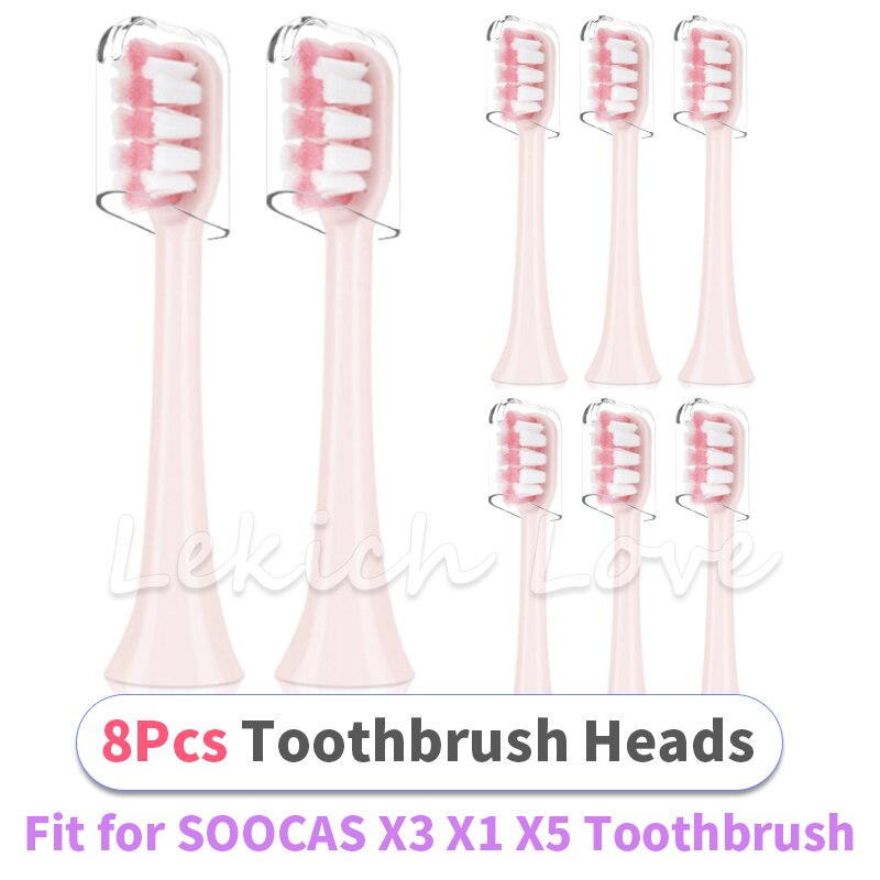 Til soocas  x3 x1 x5 elektrisk tandbørste udskiftning til xiaomi soocas  x3 tandbørstehoveder med beskyttelsesovertræk: 8 stk-model to