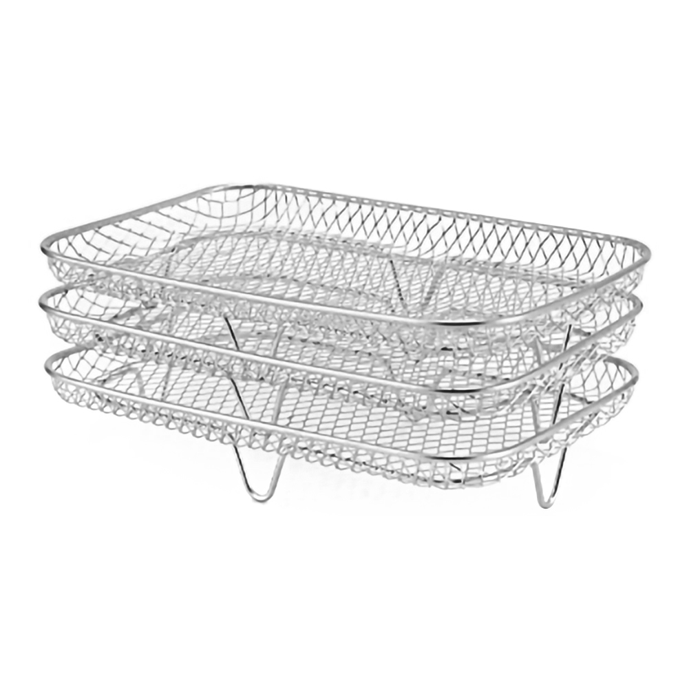 Air Fryer Rack Stackable Grid Grilling Racks 3-layers Stainless Steel Air Fryer Basket Tray Steam Rack Home Kitchen Accessories: Beige