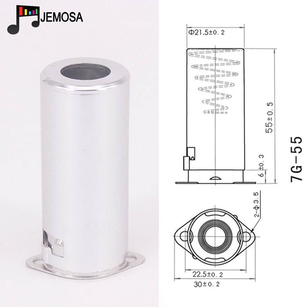 10 pces tubo de alumínio completo soquete blindagem capa para 6z4 6au4 ef94 6bh6 6a2 6k4 6j5 7 pinos protetor de tubo eletrônico