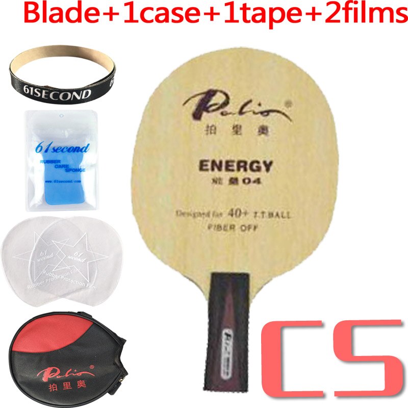 Palio ENERGY04 ENERGY 04 ENERGY 04 ENERGY-04 hoja de tenis de mesa de madera + 2 fibras, para raqueta de ping pong: CS with YM case