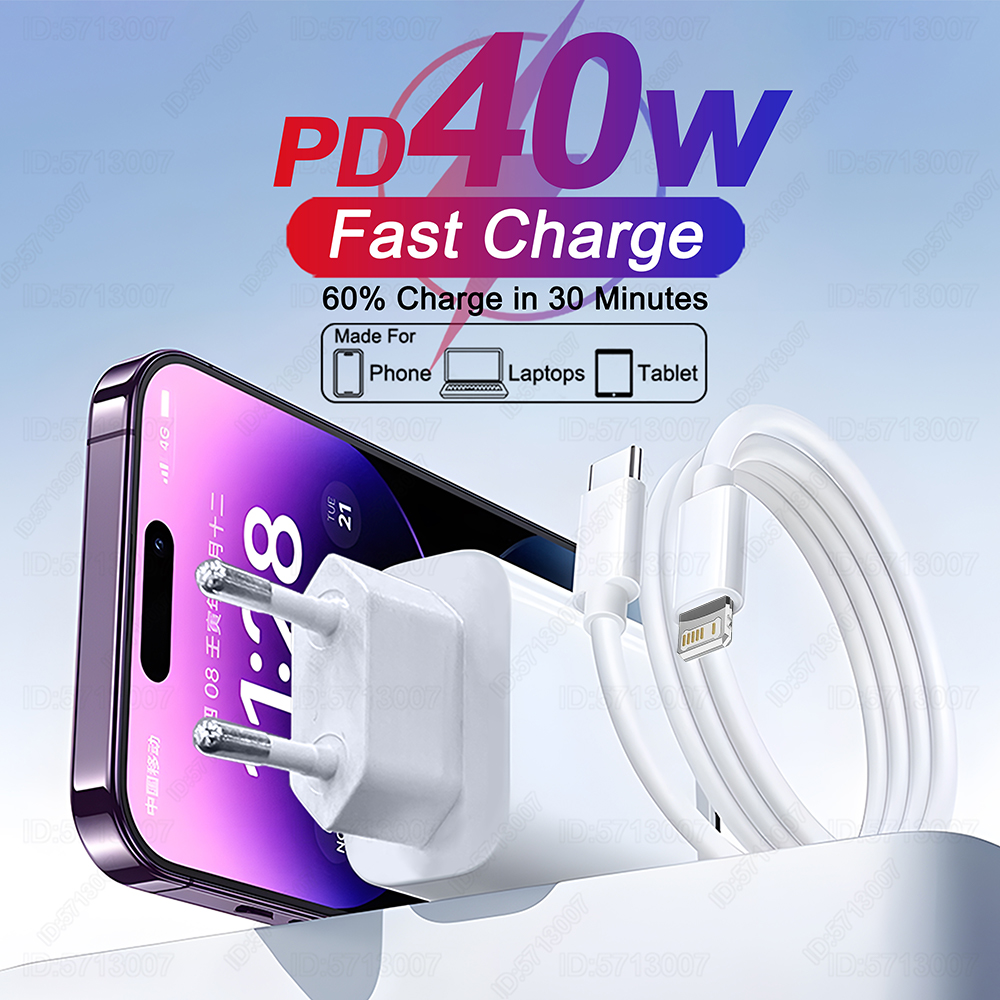 PD 40W Schnellladegerät für iPhone 11 12 13 14 15 16 Profi Max XR X XS 8 Plus USB C Ladegerät Schnellladekabel Stecker Telefonzubehör
