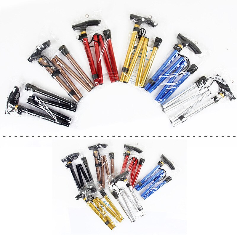 Aluminum Metal Hiking Cane Telescopic Walking Adjustable Stick Travel Cane Hiking Poles Outdoor Walking Stick