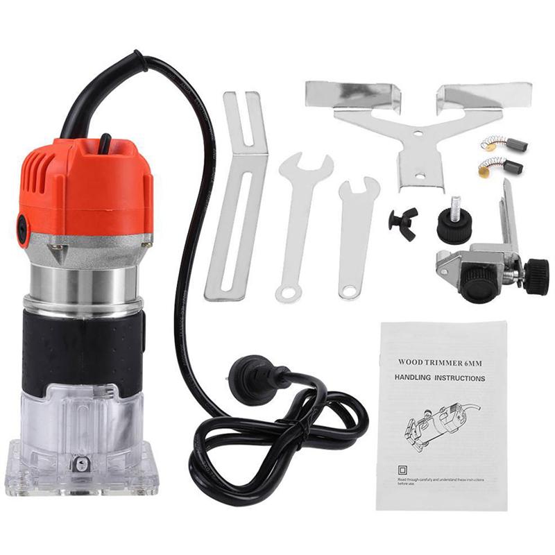 Wood Trimmer Woodworking Trimming Laminator Wooden Grooving Machine Electric Wood Milling Woodworking Slotting Machine (EU Plug)