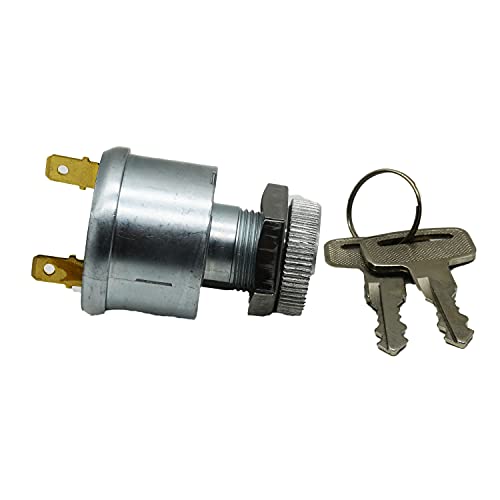for Golf Cart Key Switch for EZGO for Golf Cart Ignition Switch 17421G1, 2 Prong 4 Key Free Terminals &amp; Carabiner