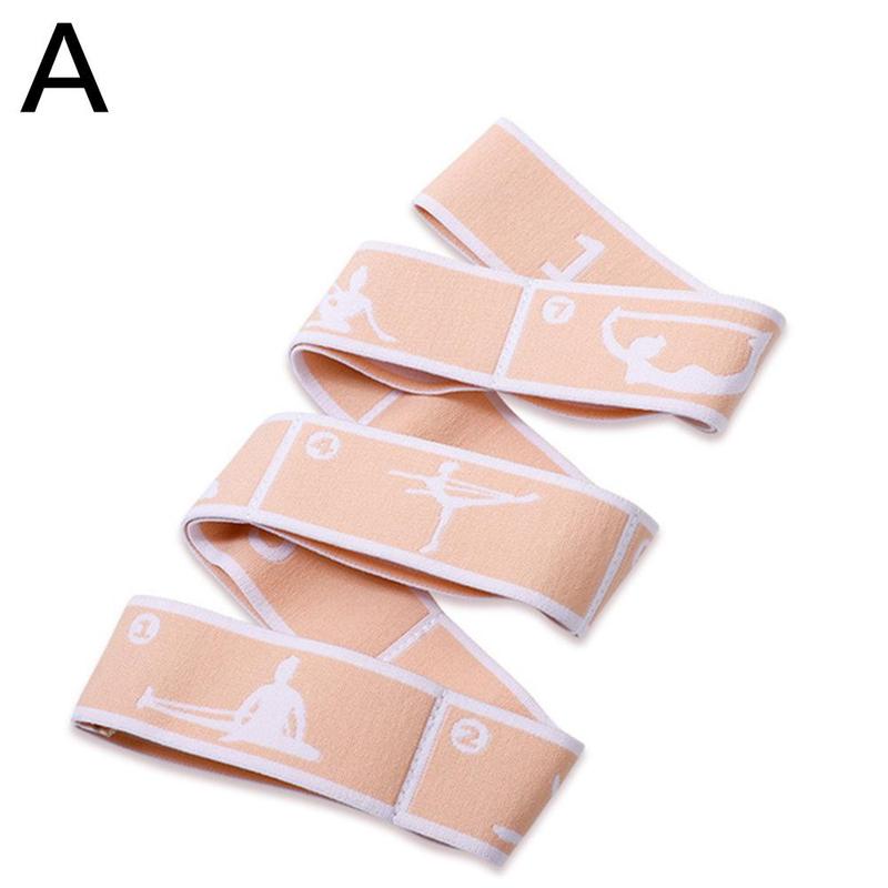 Multifunktionaler tanz-yoga-hilfsdehnungsgürtel, lateinamerikanisches pilates-training, elastisches widerstandsband, anfänger-yoga-anzeige  b9 r 2: Beige
