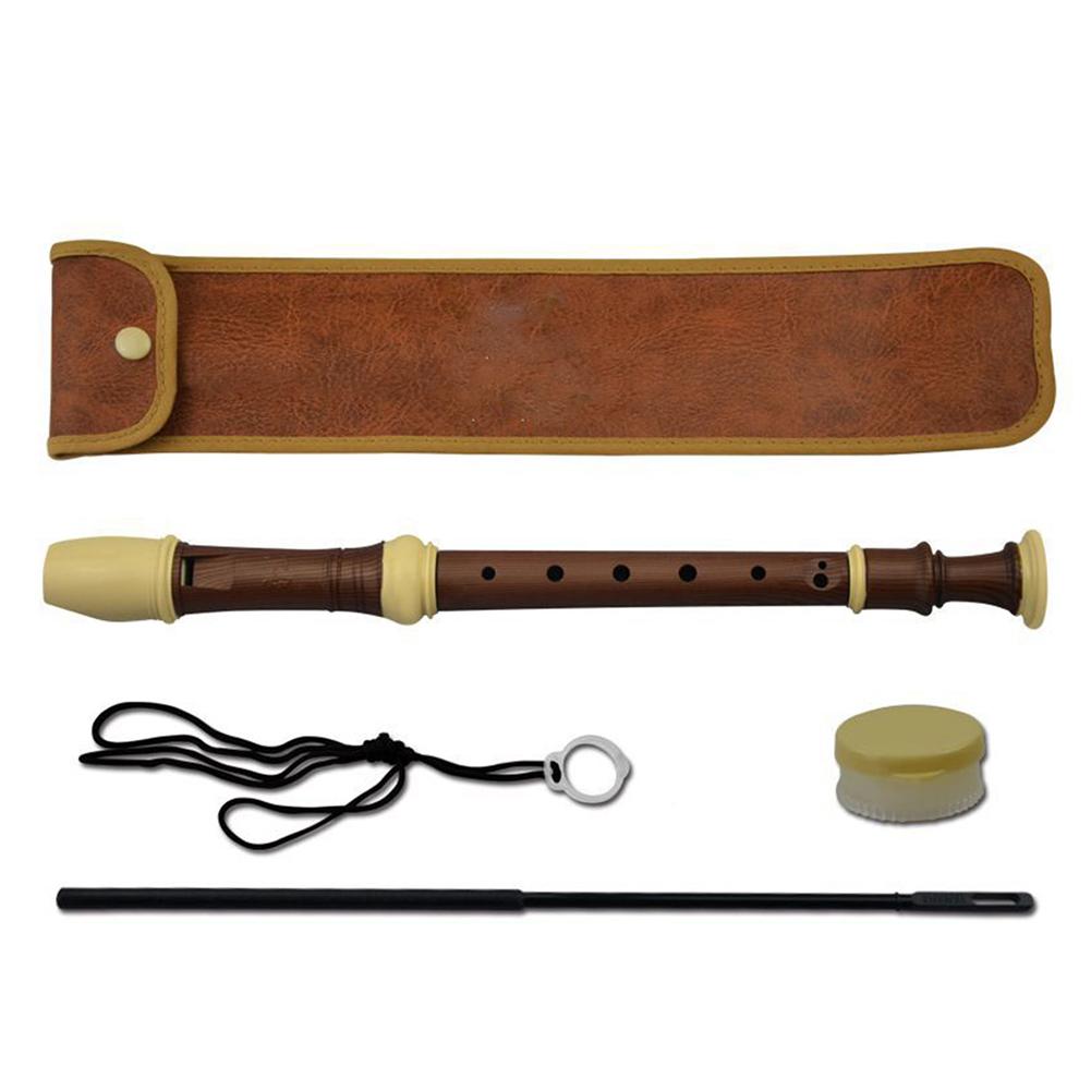 Wooden Soprano Recorder German Style 8 Holes C Key Instrument With Cleaning Rod For Kids Adults: Default Title