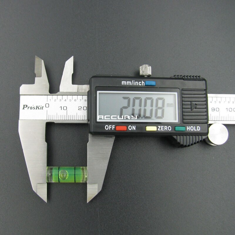 100pcs 8*20mm Plastic tube level protractor Acrylic Bubble level Circular spirit level vial