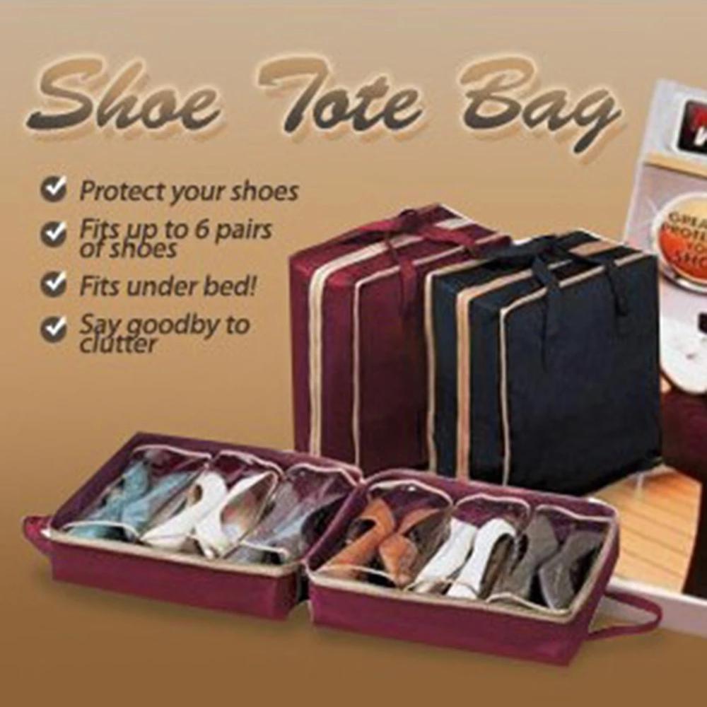 Non-Woven Fabric Shoe Bag Shoe Organizer Wardrobe Closet Organizer 6 Grids Shoe Storage Bags Shoe Rack Case For Travel Home
