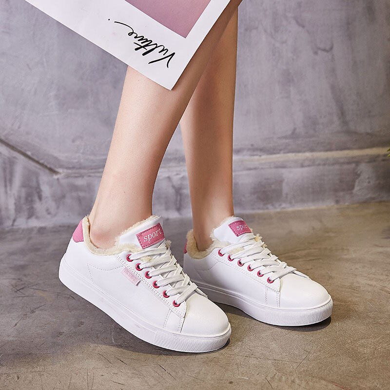 Dam tennisskor tennis feminino tennis blancos vinter utomhus promenad jogging sportskor student vita platta sneakers 7