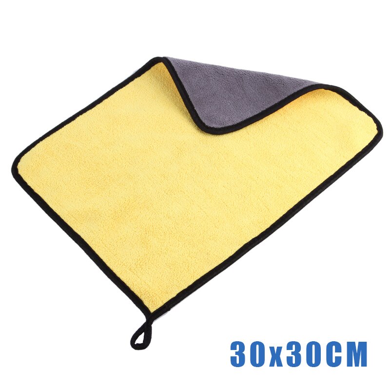 Toallas de microfibra de felpa para el cuidado del coche, paño de limpieza grueso y fuerte,: 30x30cm