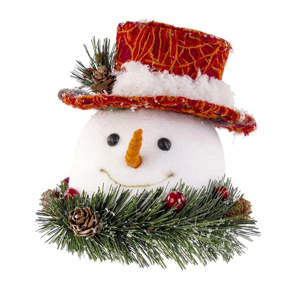 Kerst Decoratieve Ornament Rode Sneeuwpop 12X14 Cm