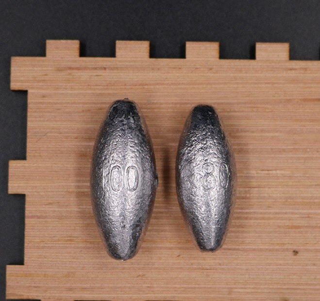 10-100g Lead Sinkers Water Droplets Lead Weights Oval Split Shot Olive In Line Fishing Tackle Accessorie