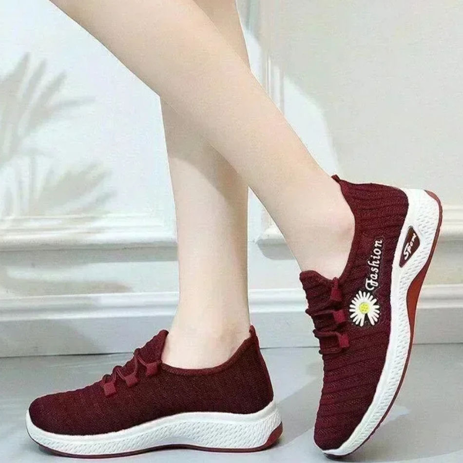 2025. Calde scarpe sportive da donna alla moda con suola in rete morbida e traspirante e scarpe in cocco leggere e alla moda: Blu / 36