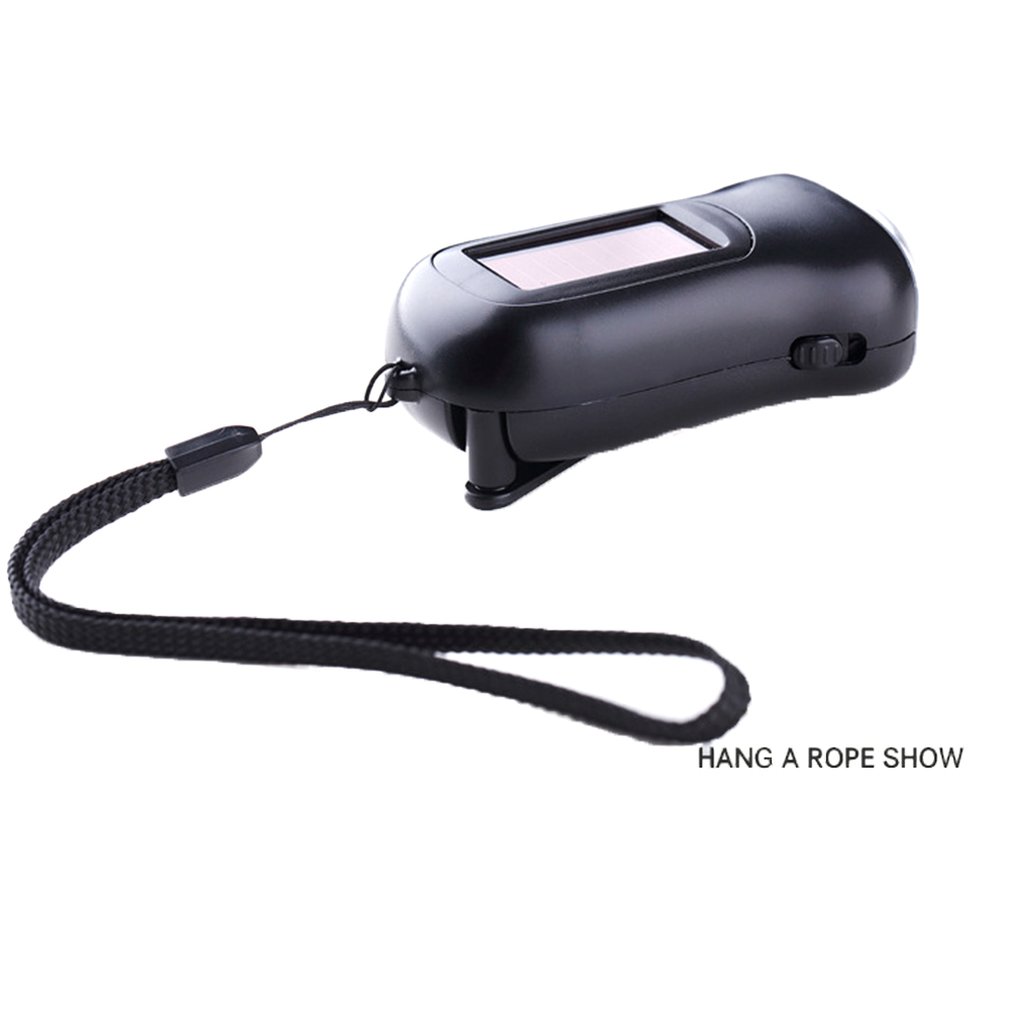 Mini 3 LED Solar Powered Hand Crank Flashlight Rechargeable LED Emergency Tent Camping Torch Light Portable for Outdoors Use