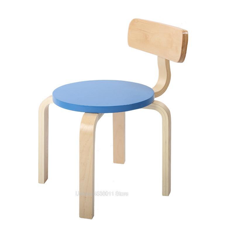 Børns studiebord og stol skammel massivt træ stol børnehave baby studiebord og stol farve skammel: Farve 1