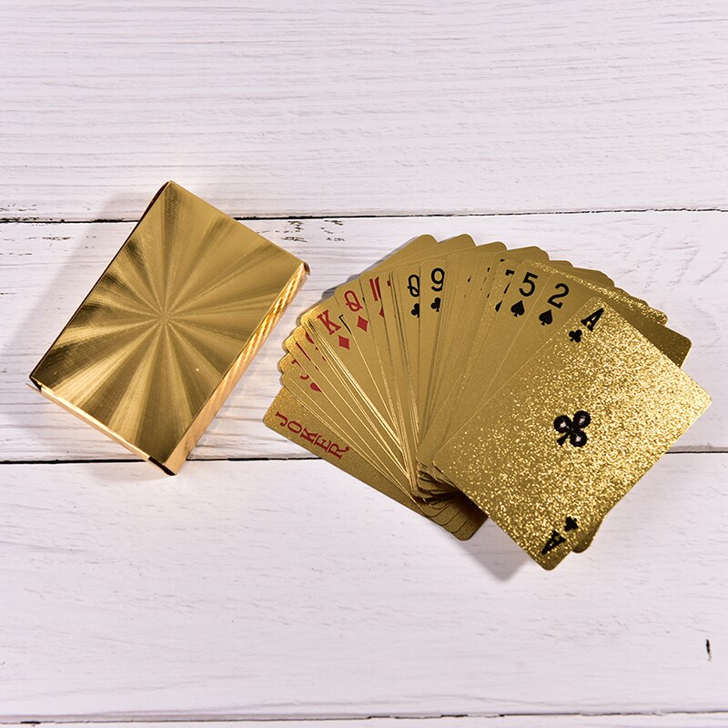 Golden radial pattern poker plastic card standard playing card waterproof