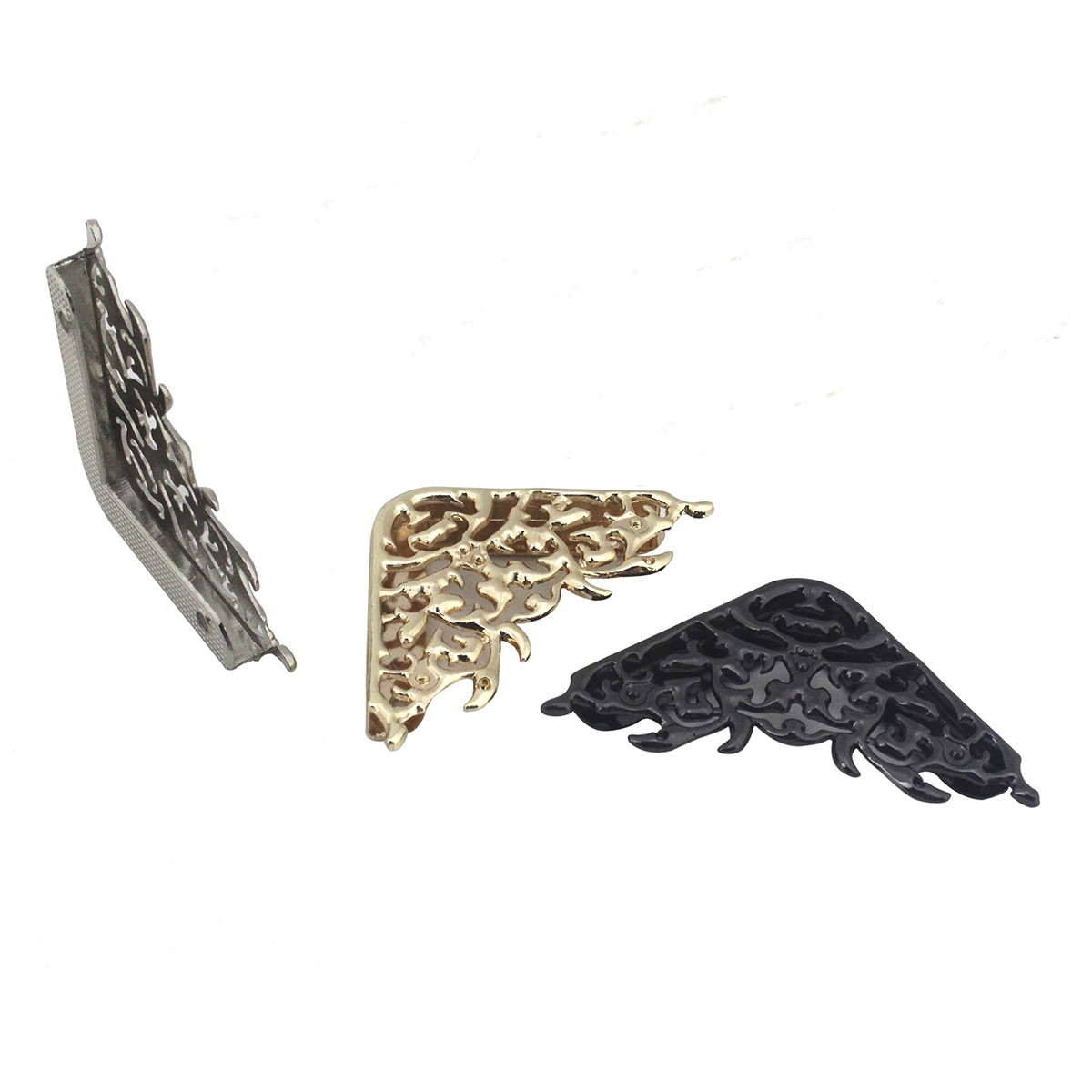 2pcs Metal Bag Corner Protectors With Screws for Leather Craft Purse Flap Handbag Book Photo Album DIY Decor Flower Pattern