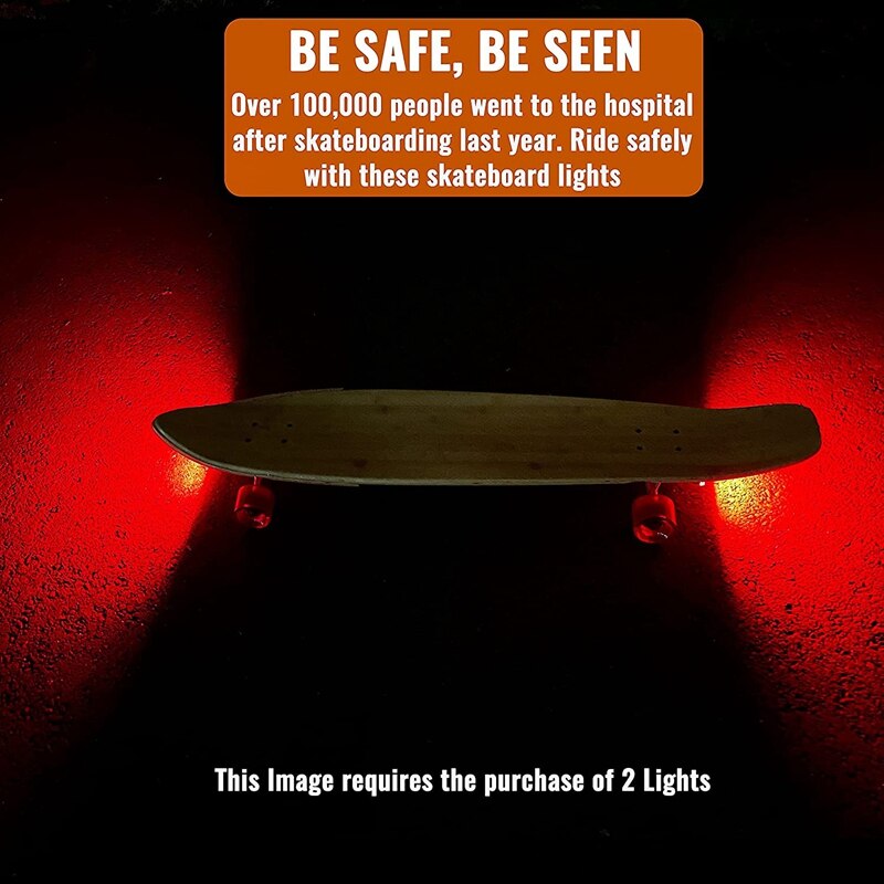 FÜHRTE Skateboard Licht Longboard Lichter Skateboard Lichter Passt auf Jede Longboards Fahrräder Rolle Scheinwerfer oder Schwanz Lichter