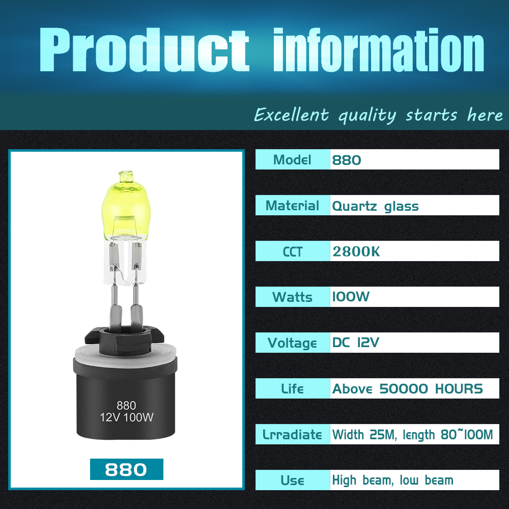2 uds 3000LM 100W bombilla halógena para coche lámpara HOD 2800K luz amarilla faro delantero H1/H3/H4/H7/880/881/9005/9006: Verde
