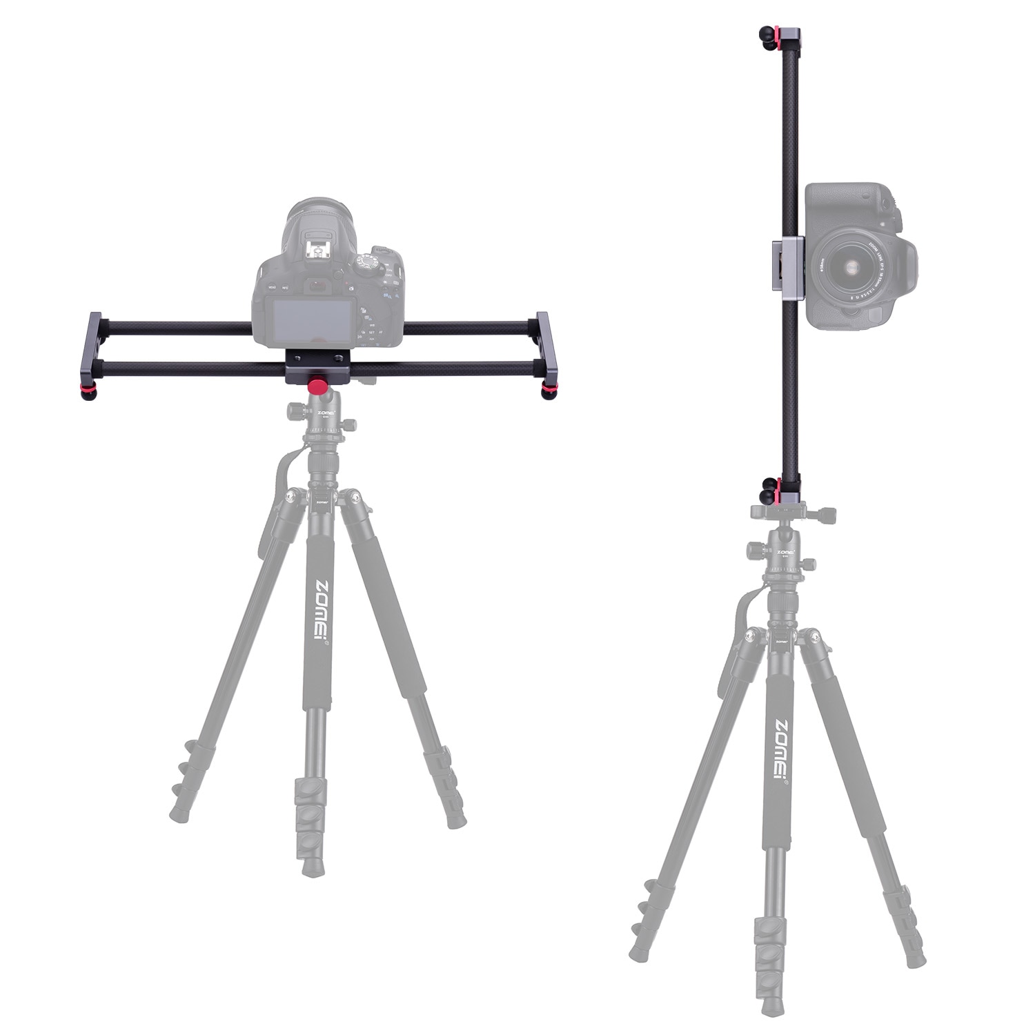 Curseur de caméra Dolly vidéo en Fiber de carbone, curseur de photographie 40cm/15.7 pouces forNikon Canon Sony DSLR, caméscope pour téléphone