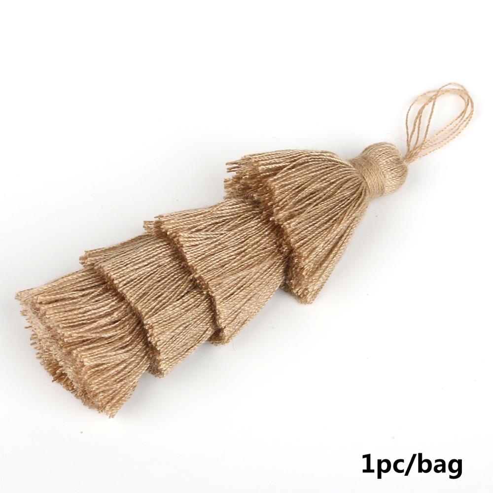 Pampilles en Poly coton 4 couches | Pour décoration de mariage, sac de vêtement accessoire rideaux de couture, pendentifs pampilles à la pour bricolage: Light Brown