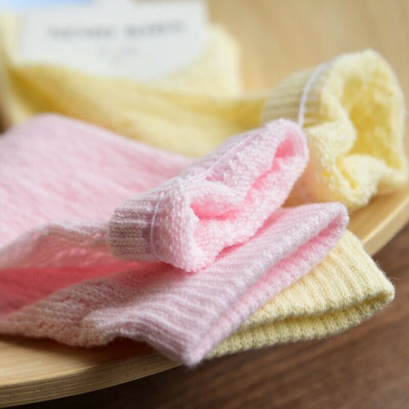 Calcetines para bebé Y niñas, Unisex, sólido, lindo, Delgado hasta la rodilla, medias de algodón suaves, blanco, rosa, azul, amarillo, 0-4 Y