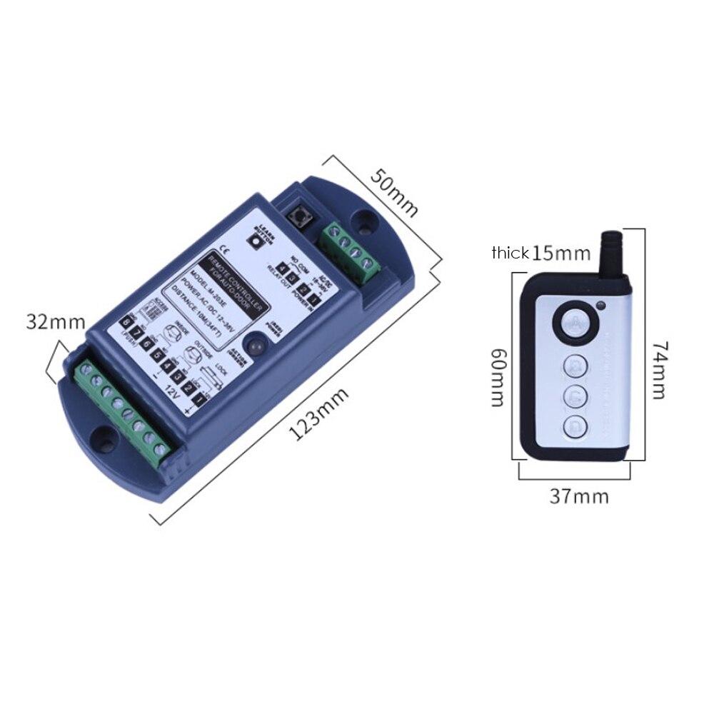 Télécommande de porte en verre électrique automatique, interrupteur 433 avec transmetteur sans fil 203E