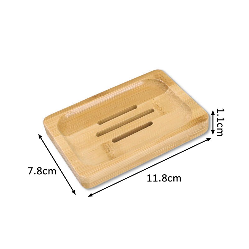 Drewniane mydelniczka Mouldproof DIY Wykonany ręcznie natura kolor bambusa przechowywanie mydła taca akcesoria robić łazienki: 4 prostokąt