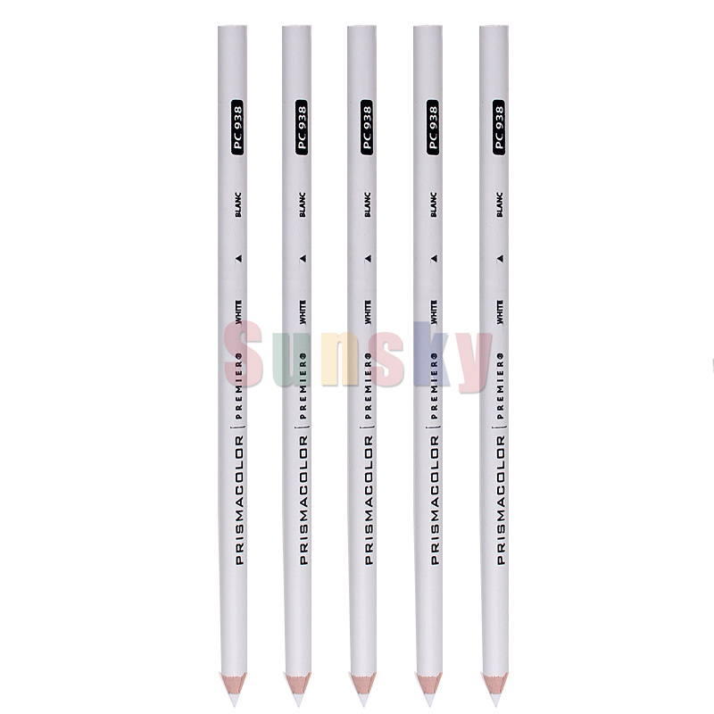USA Sanford Prismacolor PC935 PC938 white black single color pencil oily Paint pencil 4.0MM soft big core Artist oil pencil set: PC938 5PC