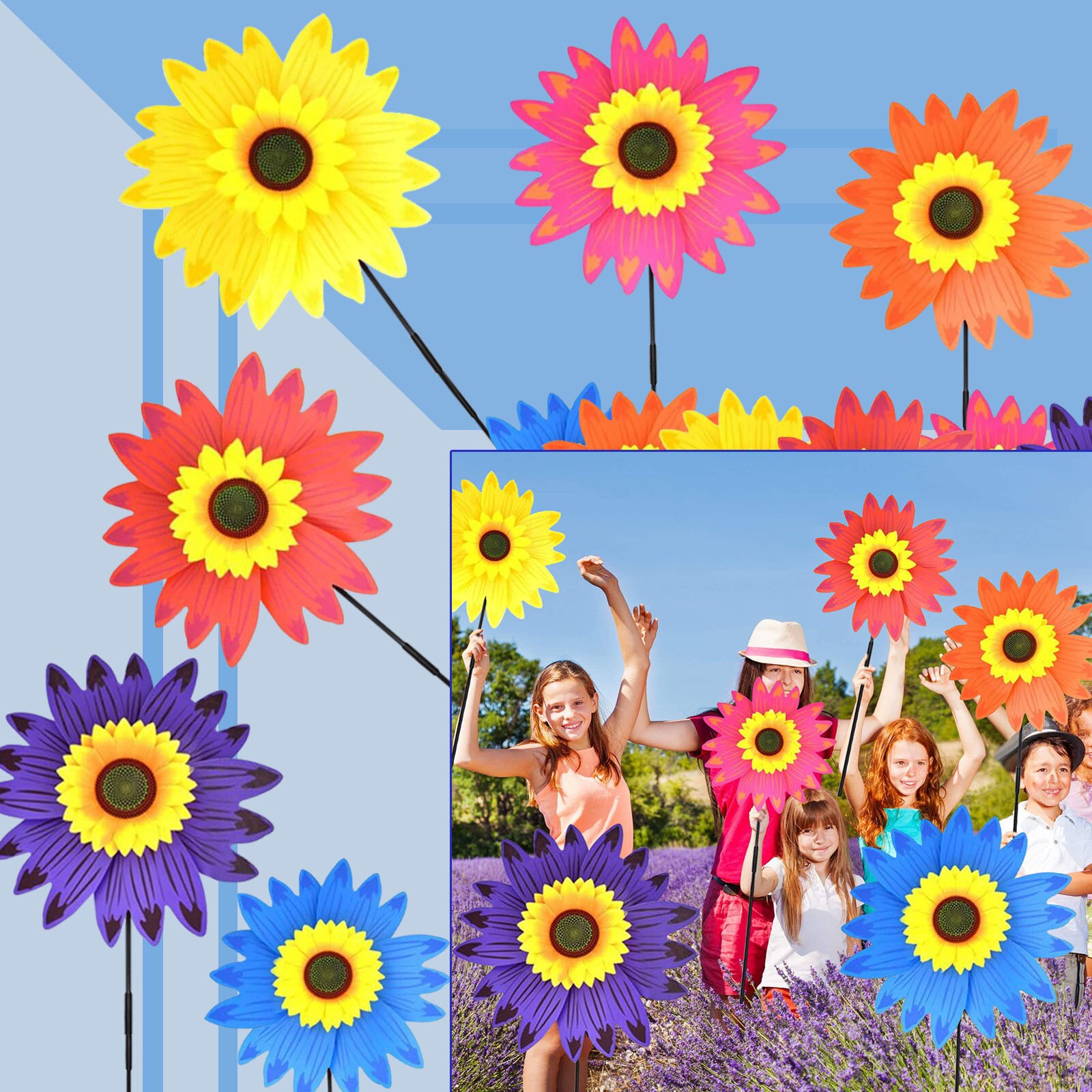 Zonnebloem Gazon Wind Tuin Party Wind Tuin Gazon Windmolen Decoratie Outdoor Decor Jardin Tuin Gazon Stakes Fo Kids