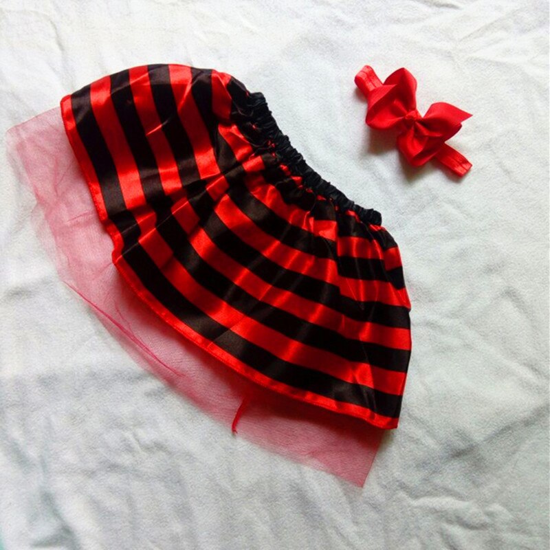 Disfraz de abeja de miel para niñas, conjunto de falda + diadema, traje de escenario para actuaciones, ropa de , novedad, 2 uds.: Rojo