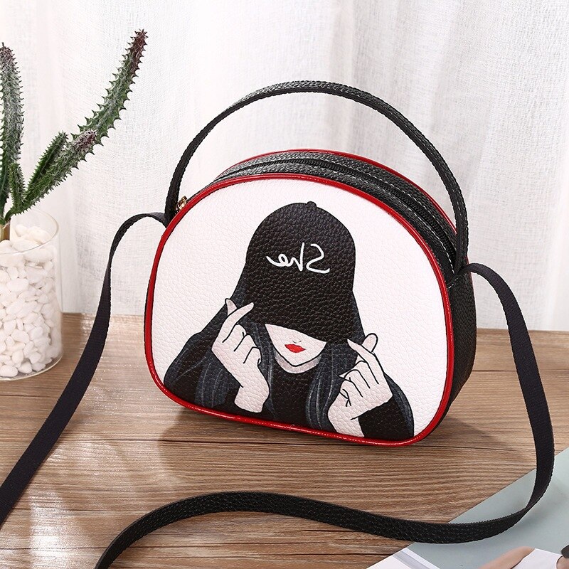 Dames kleine tas cartoon meisjes groep messenger bag rits gesloten schoudertas hiphop stijl telefoontas